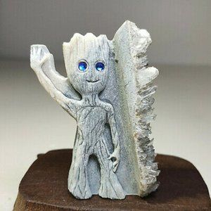 Hand Carved Quartz Crystal Baby Groot